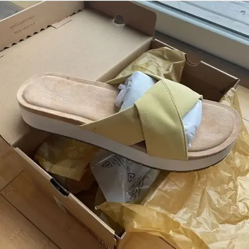 Koolaburra by Ugg Carenza twist slide sandal in Pale Banana size 11 new in box Yellow