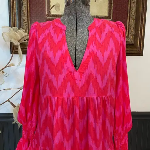 Pomander Place Tuckernuck Hot Pink Ikat Kenzo Long Sleeve Dress