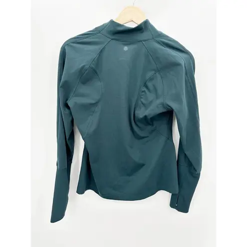 Yogalicious  Green Asymmetrical Zip Long Sleeve Pullover Women's Size Medium M