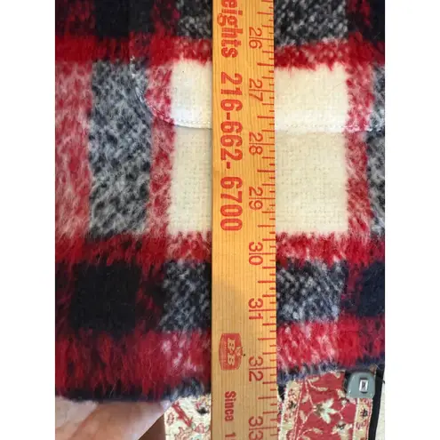 Abercrombie & Fitch  Wool Blend Plaid Coat Jacket Red Black White Womens M Winter - Image 11