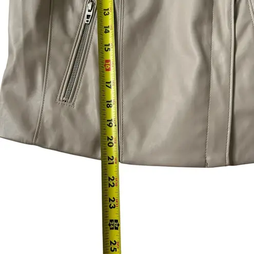 Blank NYC Sandstone Faux Leather Collarless Jacket Women Size Medium | 68