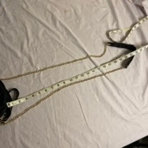 None Y2K Streetwear Quilted Mini Backpack Crossbody Bag Black Gold Chain Strap Purse