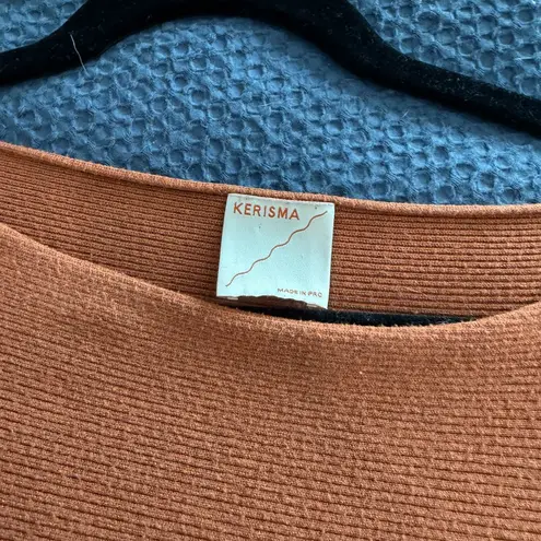 Kerisma Batwing Off Shoulder Ribbed Sweater Size M/L Copper