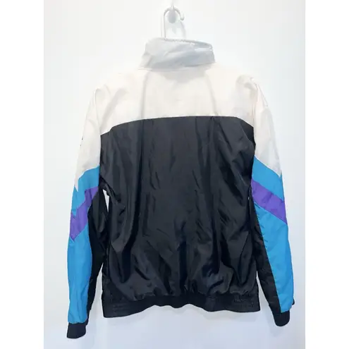 Spalding Vintage Pro Windbreaker Teal Black Purple White Outdoor Retro Zip Small