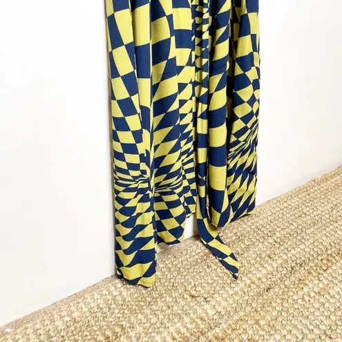 The Drop Geometric Print Midi Shirt Dress Long Sleeve Size XS Yellow Blue - Image 6