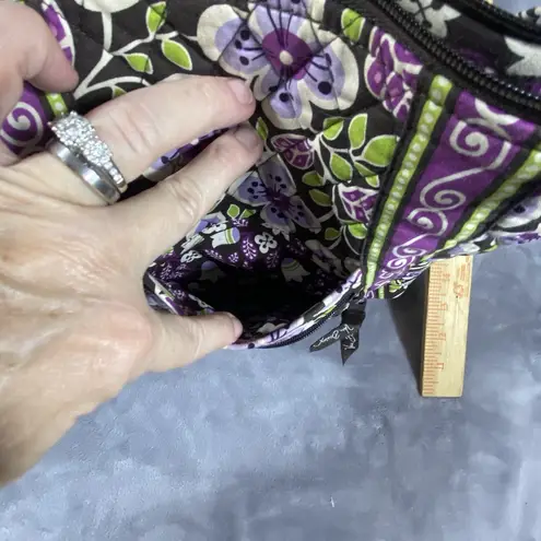 Vera Bradley Plum Petals Quilted Hipster Crossbody Bag Adjustable Strap Clean