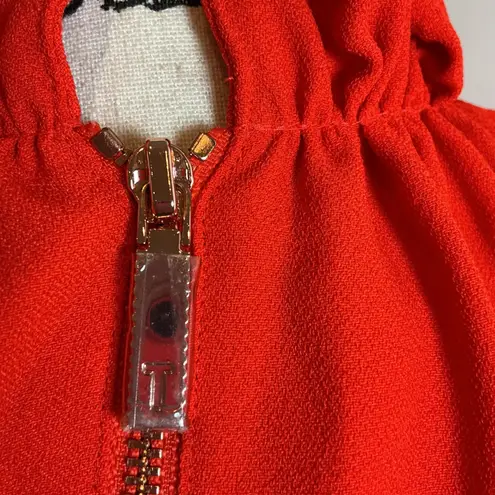 Ted Baker  London Red Sleeveless Ruffle Mock Neck Top Size xs