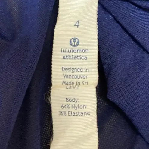 Lululemon Women's Blue Mesh Sheer Sleeveles Crossback Fitness Gym Tank Top Sz 4