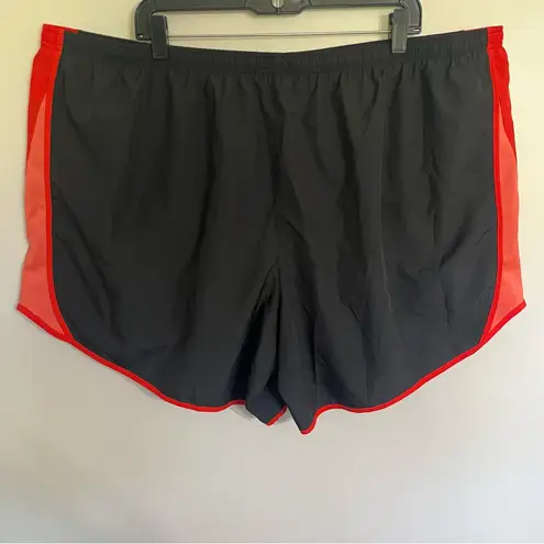 Nike  Dri-Fit Running Shorts Women Plus size 3XL Black Red Chile Liner Athletic
