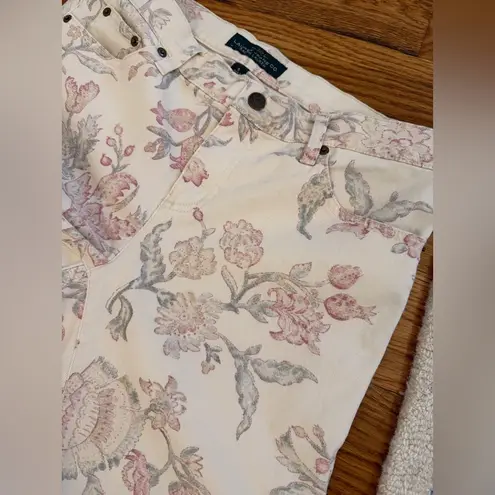 LRL Lauren Jeans Co. Ralph Lauren Multicolor Floral Modern Straight Ankle Size 8 Pink