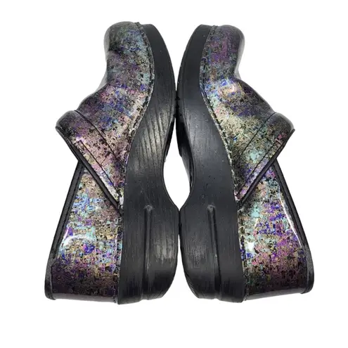 Dansko Professional Comfort Slip On Work Clog Shoes in Metallic Ink