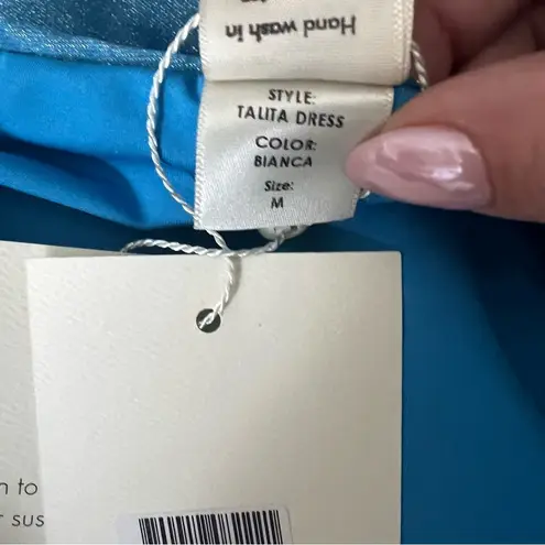 Baobab Collection NEW NWT Baobab Talita One Sleeve Cutout Maxi Dress In Bianca Blue