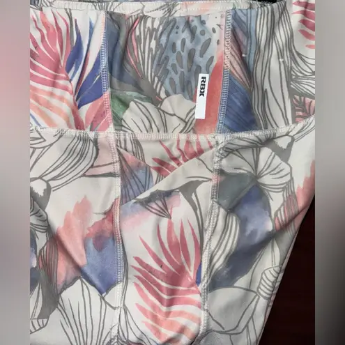 RBX Leggings Floral Printed Cropped Womens Abstract Yoga Work Out Pants Sz Large Pink