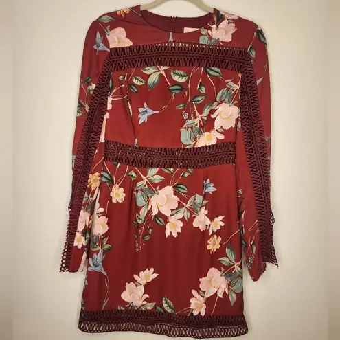 KEEPSAKE The Label Do It Right Mini Dress size M floral cutout Red Size M