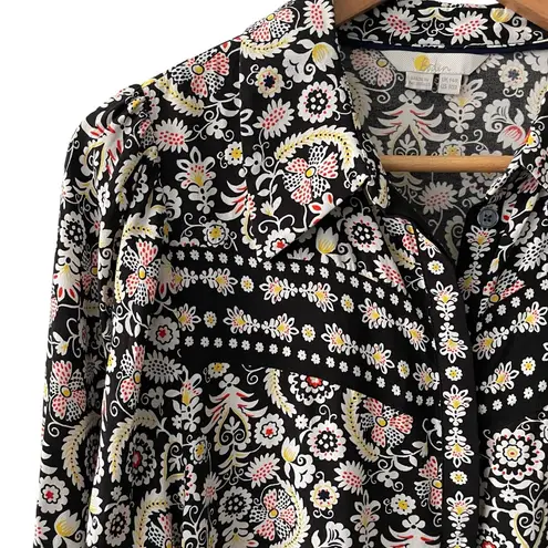 Boden Floral Western Mini Shirt Dress 10R Black Size undefined