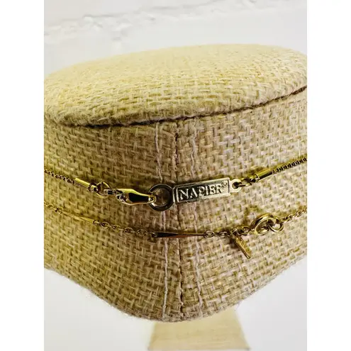 Lot 2 Necklaces Monet & Napier Gold Tone & Faux Pearl Drop Gold Tone Necklace