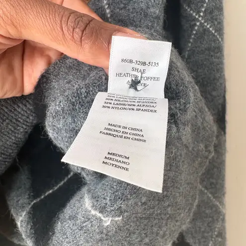 Rails  Sweater Argyle Wool Gray Collared Polo Sweater Preppy Academia Size M