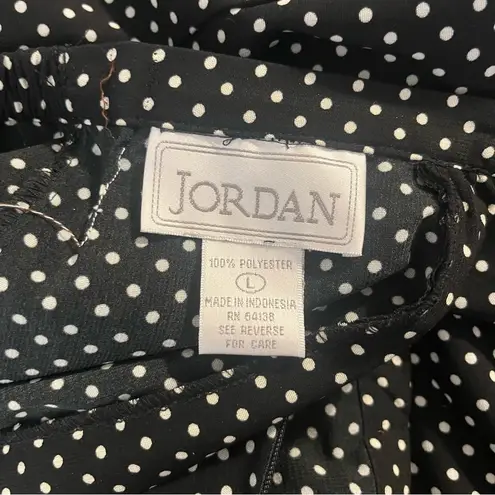 Vintage 90s Jordan black white polka dot maxi skirt asymmetrical hem size large