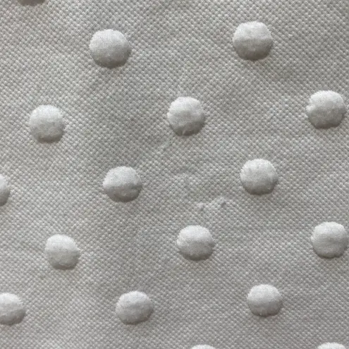 W5 Polka Dot White Short Sleeve Top Zipper Detail Women’s Size Medium Office