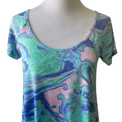 Tori Richard  Honolulu Marbled Short Sleeve T-shirt Dress Small