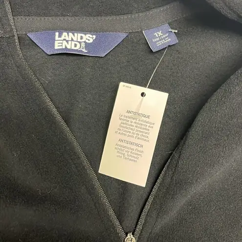 Land’s End Women Black Long Sleeve Antistatic Pullover ZipUp Fleece