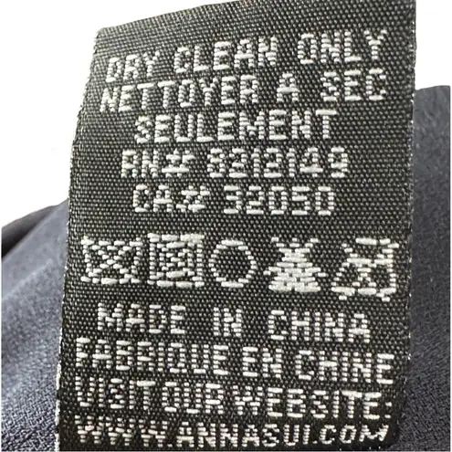 Anna Sui x Anthropologie Silk Navy Double Ruffle
V-Neck Collar Dress Size 2