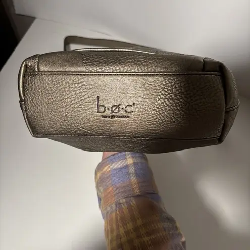 Born BOC Metallic Gold Pebbled Vegan Leather Crossbody Bag Purse Neutral Modern