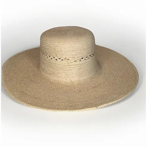 SunBody Palm Leaf Wide Brim Sun Hat Size 7 (56) Handcrafted Guatemala Beach