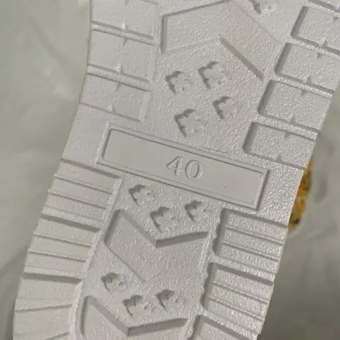 Y2K Boho Yellow White Floral Flower Soft Sunflower Loafers Sneaker EU 40 US 9.5