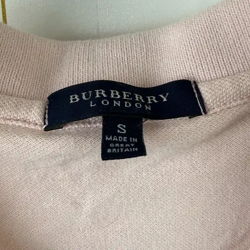 Burberry  Light Pink Polo Shirt – Classic Check Collar - Size - Small