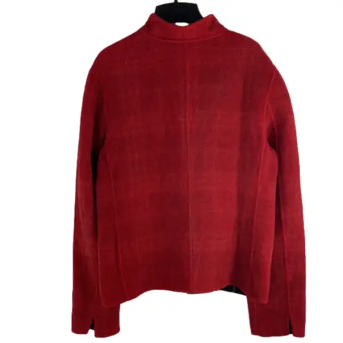 Charter Club Reversible Black Plaid & Red Wool Blend Button Front Jacket by L