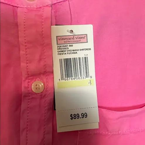 Vineyard Vines  Garment Dyed Margo shirt dress In Fuchsia Size 4 NWT
