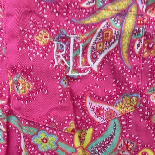 Ralph Lauren  pink, paisley, two piece pajama set; size S