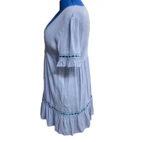 Wild Blue SADIE ROBERTSON Blue Dress Size Large Ruffle Cottage Core