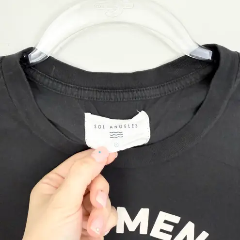 Sol Angeles Anthropologie Women Will Save The World Grey Tee