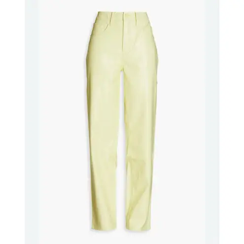 Good American  Better Than Leather Good Icon Key Lime Textured Faux Leather Pants