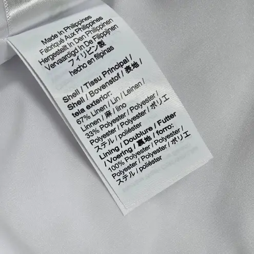 J.Crew  Kate straight-leg pant in stretch‎ linen blend White 2 BF407