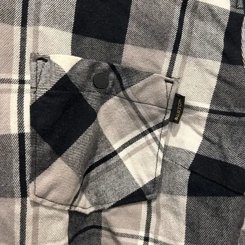 Burton Grace Tech Black And White Plaid Button Flannel Down Shirt Women’s Large