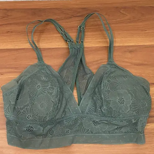 Aerie  Pop Lace Olive Sage Green Padded Bralette Size M