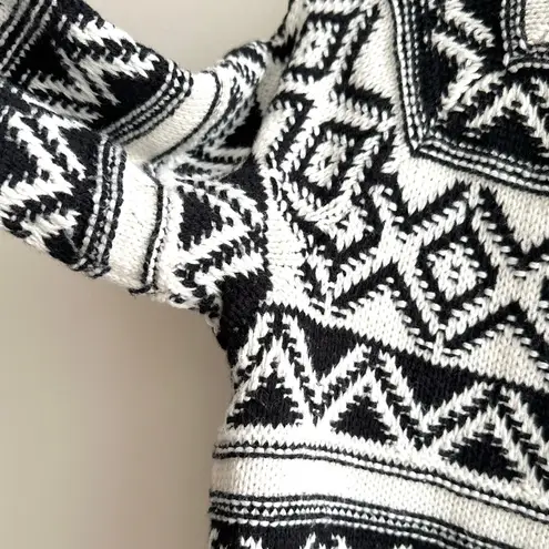 CHAPS  Women's Mockneck Ribbed Sweater, Black Fairisle, Petite Medium