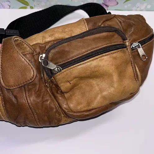 Unisex Vintage Brown Leather Hip Bag • Fanny pack • cross body bag • vacation
