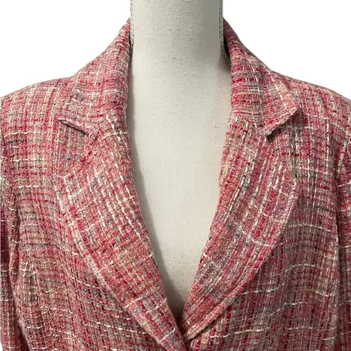 NWT Vintage Carlucci Pink Tweed Fully Lined Pea Coat Sz 14