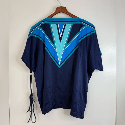 Catalina vintage boat neck Pucci style short sleeve top. M