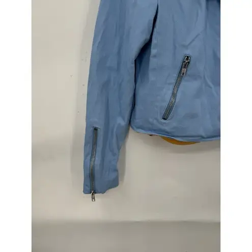 Color Me Courtney Jacket Women 6 Blue Moto Dennis Biker Jacket MSRP:$250 Punk