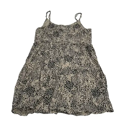 VERO MODA Dress Women's XL Black Animal Print Mini Short Sleeveless Lightweight
