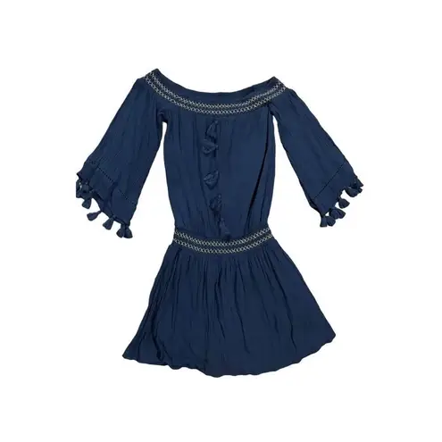 Lilly Pulitzer  Joelle Off Shoulder True Navy Blue Mini Dress size XXS