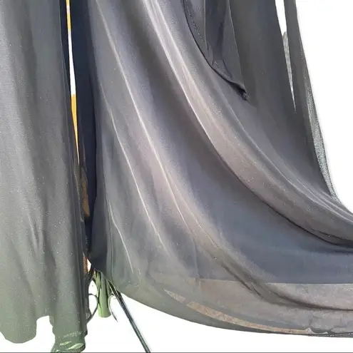 Vintage 90's/Y2K Lined Tie Waist Palazzo Pants Black Size Small