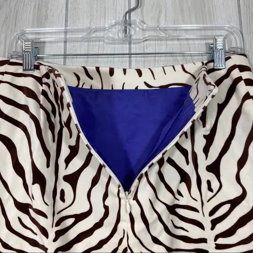 J. McLaughlin  Sagamore Velvet Zebra Mini Pencil Skirt size 4