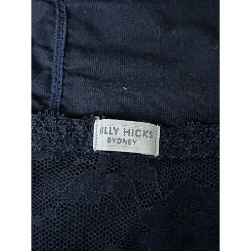 Gilly Hicks Hollister  Sydney Lace Bralette Black Ribbed Y2K Goth Coquette S