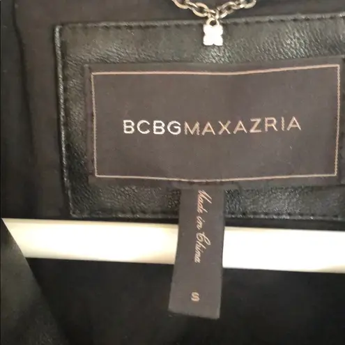 BCBGMAXAZRIA BCBG MAX Adria Faux Leather Textured Jacket Sm-EUC